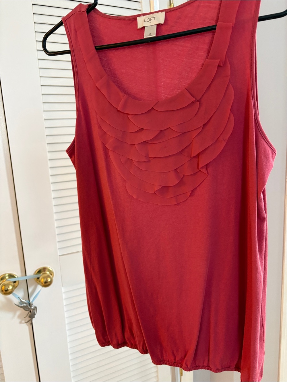 LOFT Sleeveless Ruffle Bib Tank